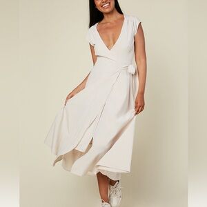 Wayre Roma Reversible Wrap Dress in Bone (off white) • M